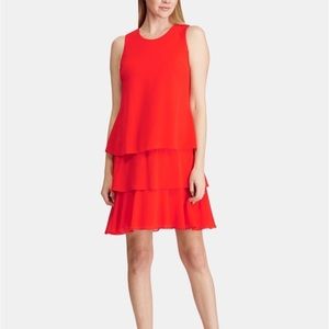 Ralph Lauren Tiered Ruffle Georgette Dress Size 14